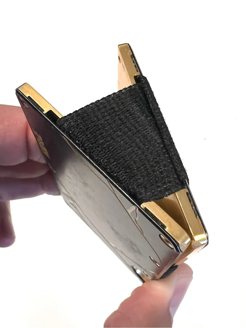 The Ridge RFID Blocking Aluminum Wallet Cash Strap Black/Gold